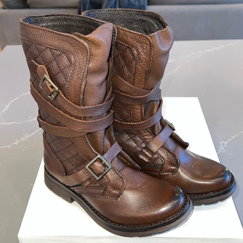 NIB Steve Madden Bounti Boots Brown Leather Women's US 5.5